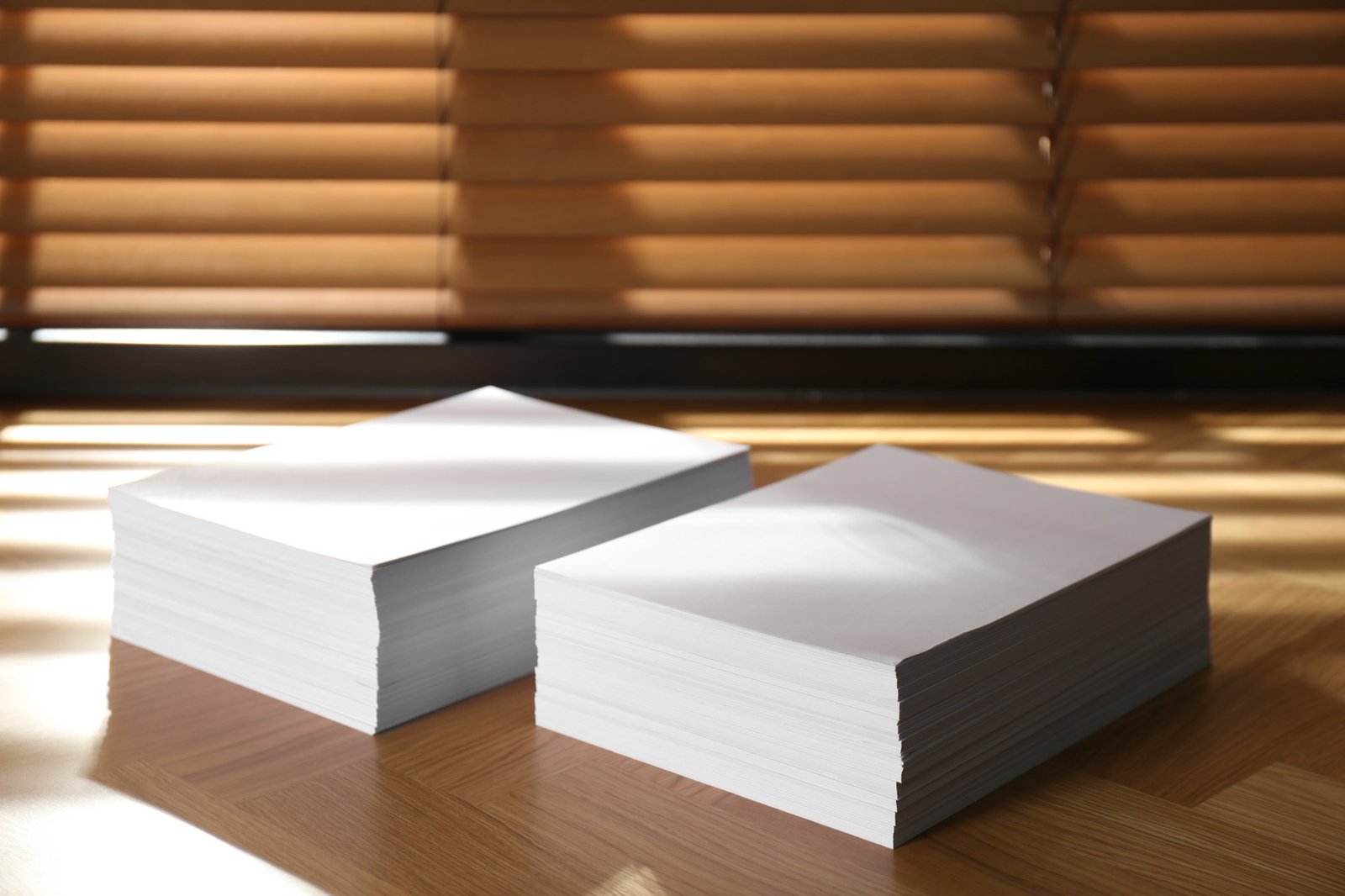 Reams of commercial printing paper in the Harlem Paper warehouse